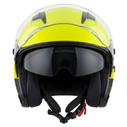 High-Vis 3/4 Open-Face Helmet with Dual Visor & Sun Shield